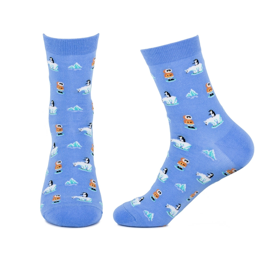 Men's Inuit-Inspired Christmas Socks – Blue
