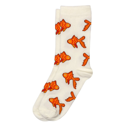 Ladies Goldfish Shoal Cream Socks