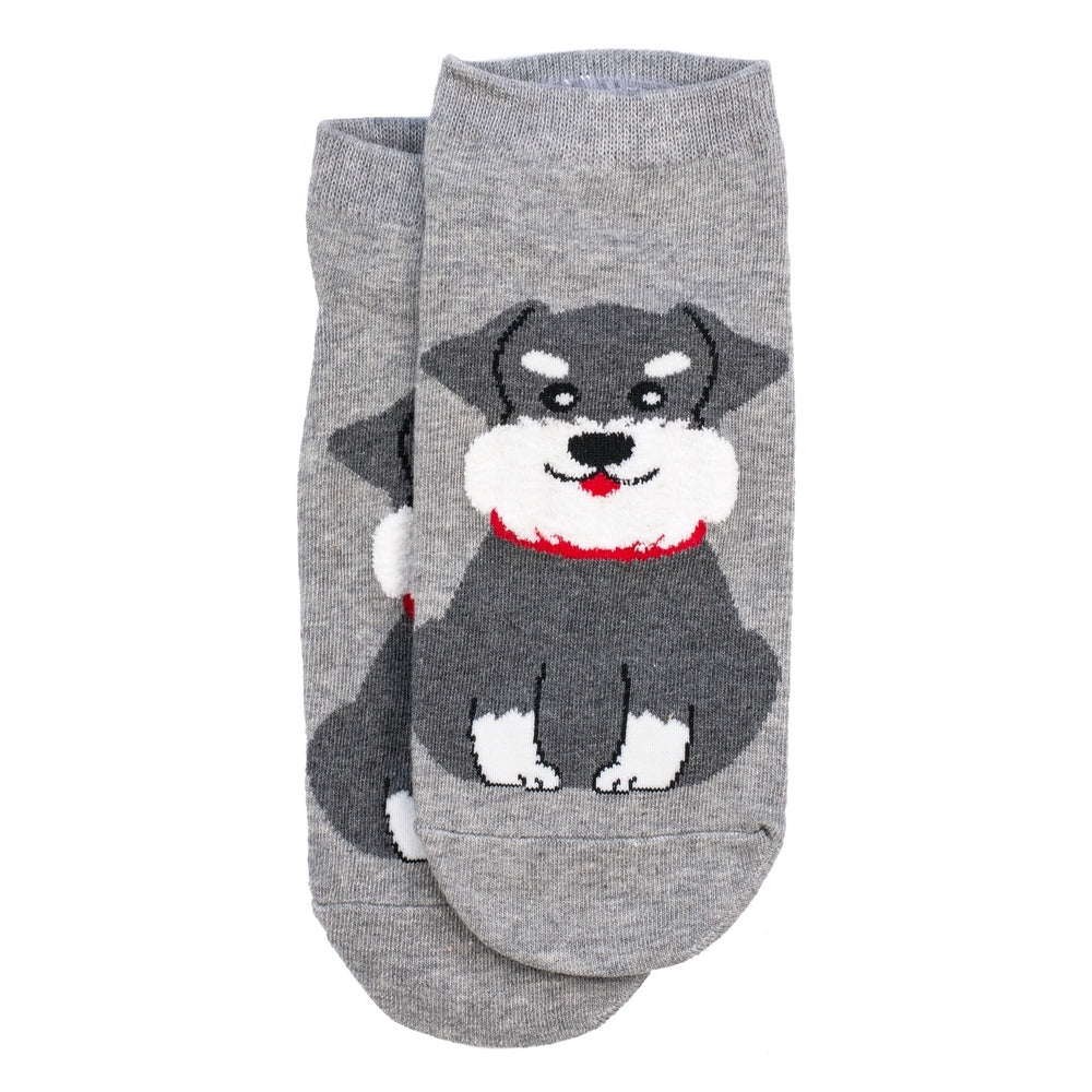 Ladies ankle schnauzer grey socks made of cotton & spandex