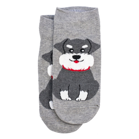 Ladies ankle schnauzer grey socks made of cotton & spandex