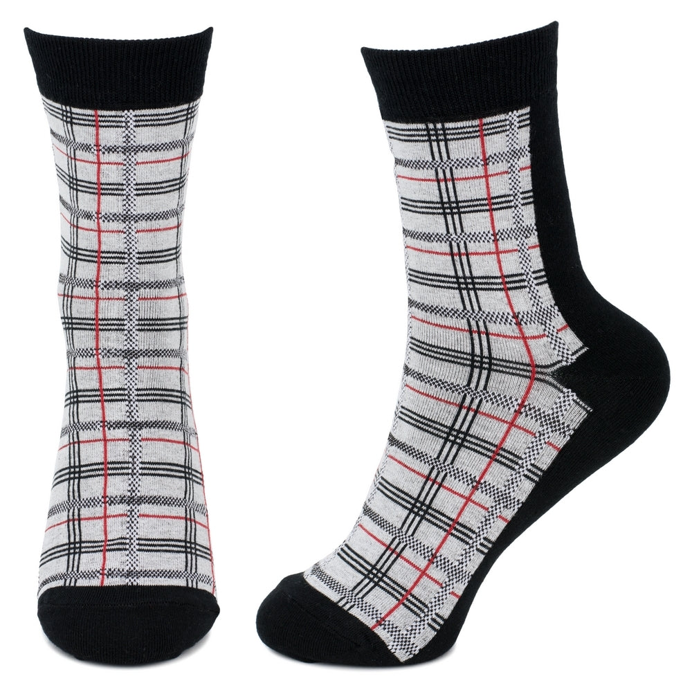 Ladies Winter Tartan Black Check Socks