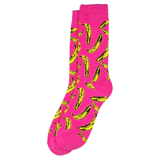 Ladies Andy Warhol Inspired- Bananas Pink Socks