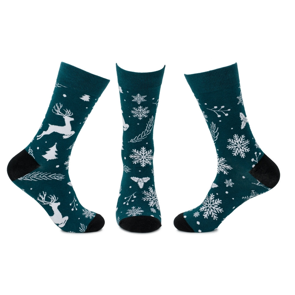 Men's Snowflake Christmas Socks – Green