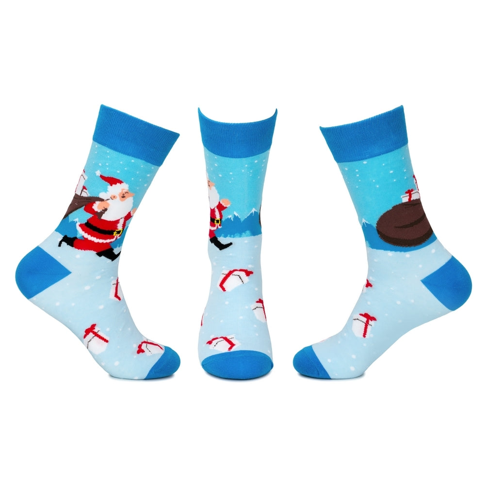 Men's Dancing Santa Socks – Blue