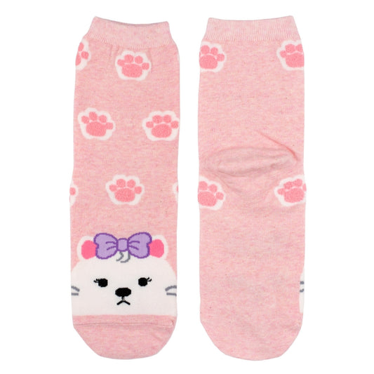 Ladies Kawaii Kitty Paws Pink Socks