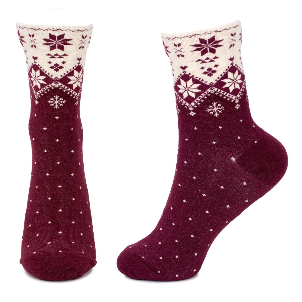 Ladies Nordic Christmas Socks – Red