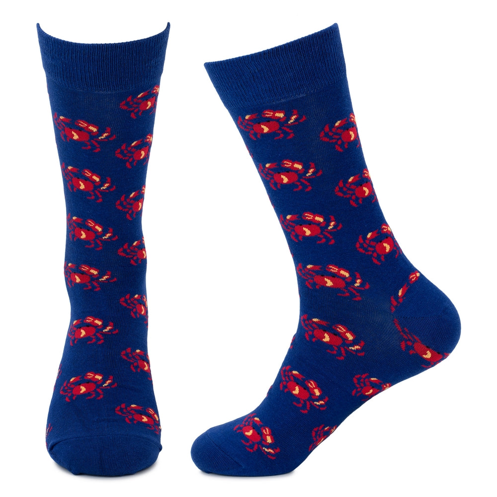 Men's Crab Navy Blue Socks