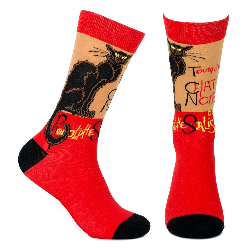 Men's Paris Café Cat Orange Socks