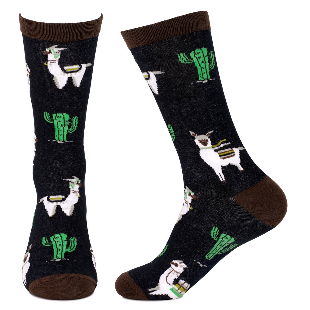 Men's Cactus Llama Black Socks