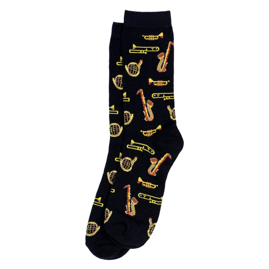Gents Brass Instruments Black Socks