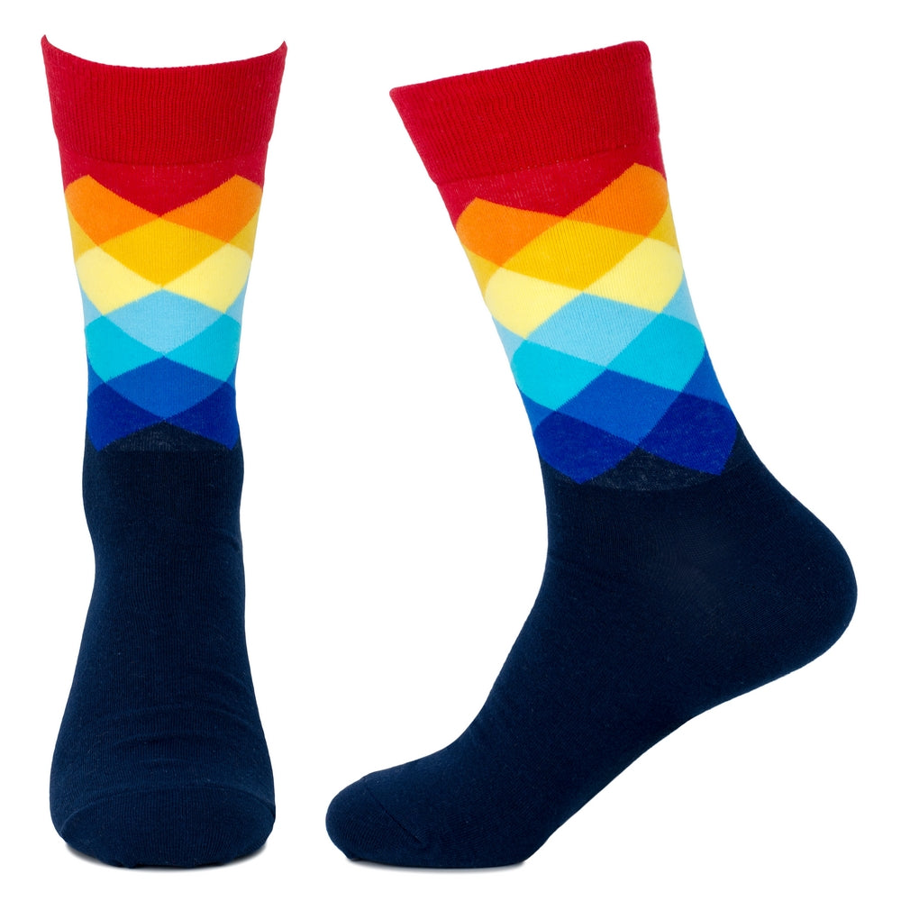 Men's Colourful Concertina Red Socks