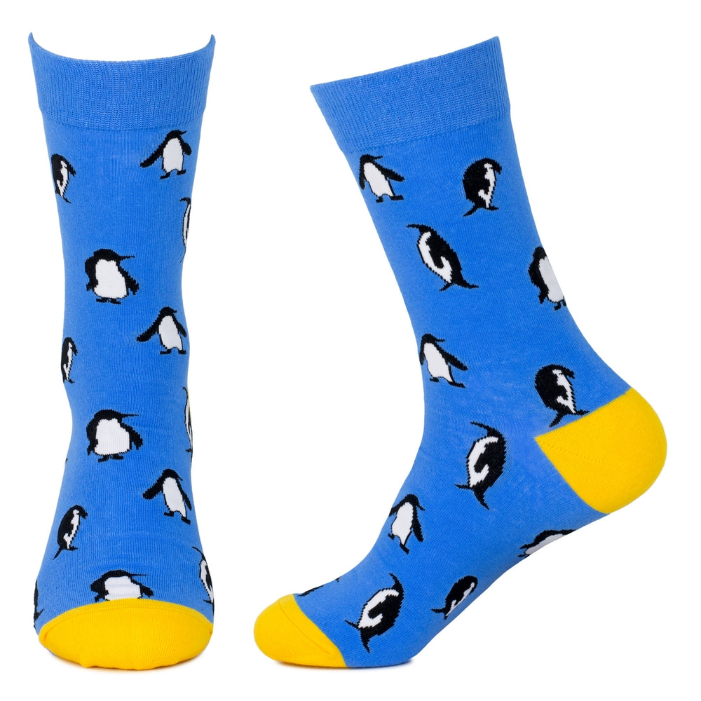 Men's Smart Penguin Blue Socks