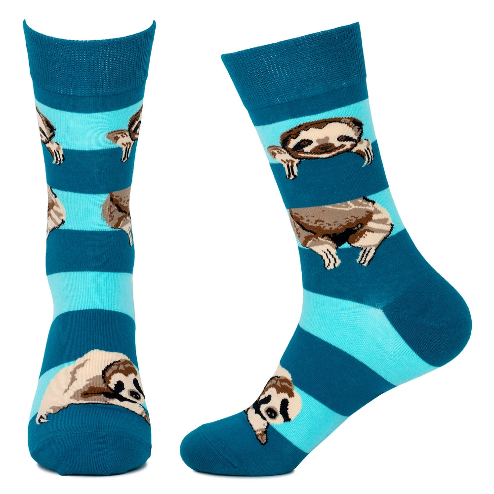 Men's Stripe Sloth Blue Socks