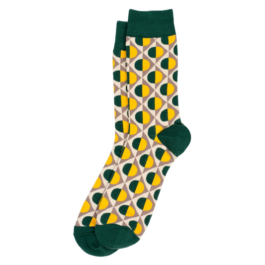 Gents Retro Wallpaper Mustard Yellow Socks