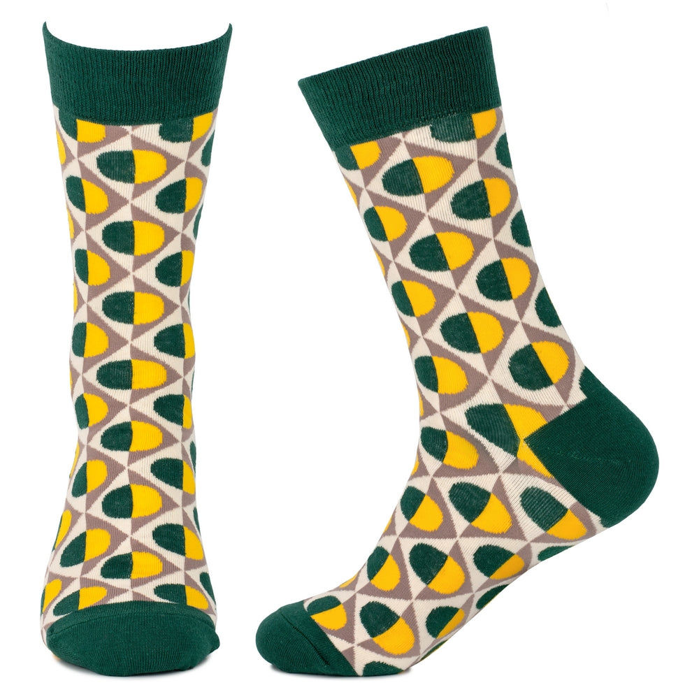 Men's Retro Wallpaper Mustard Yellow Socks