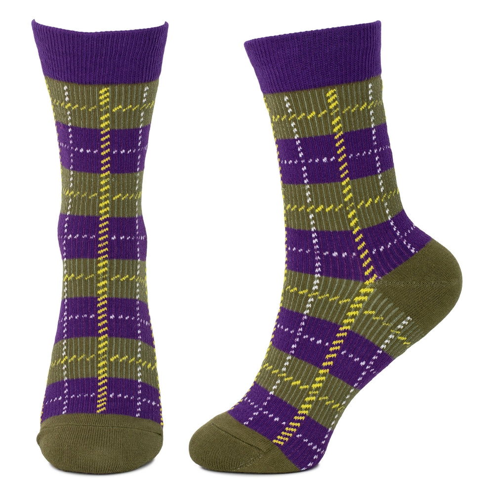 Ladies Plaid Purple Socks