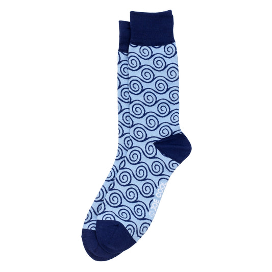 Gents Japanese Rolling Wave Blue Socks