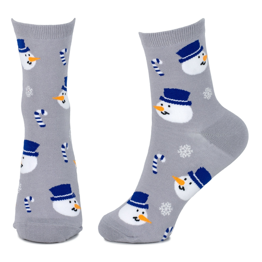 Ladies Candy Cane Snowman Socks – Grey