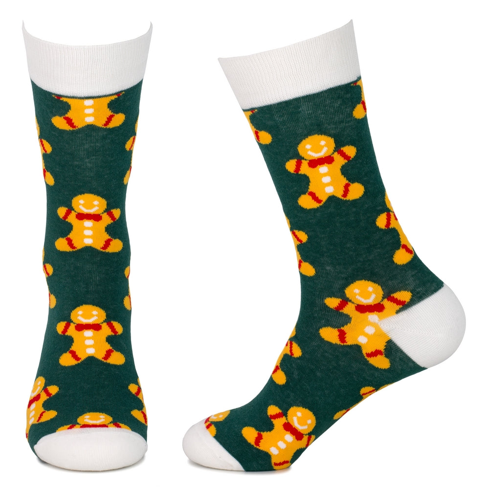 Men's Gingerbread Man Christmas Socks – Green