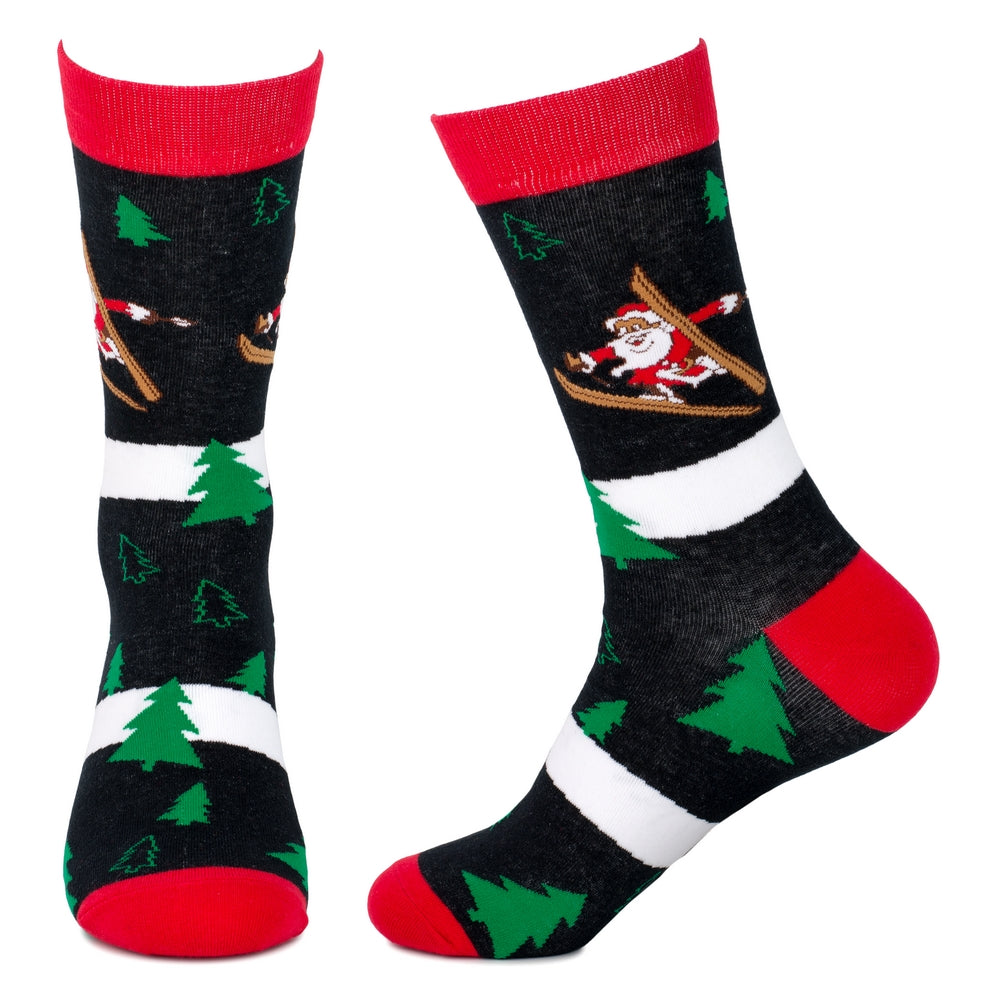 Men's Ski Santa Christmas Socks – Black