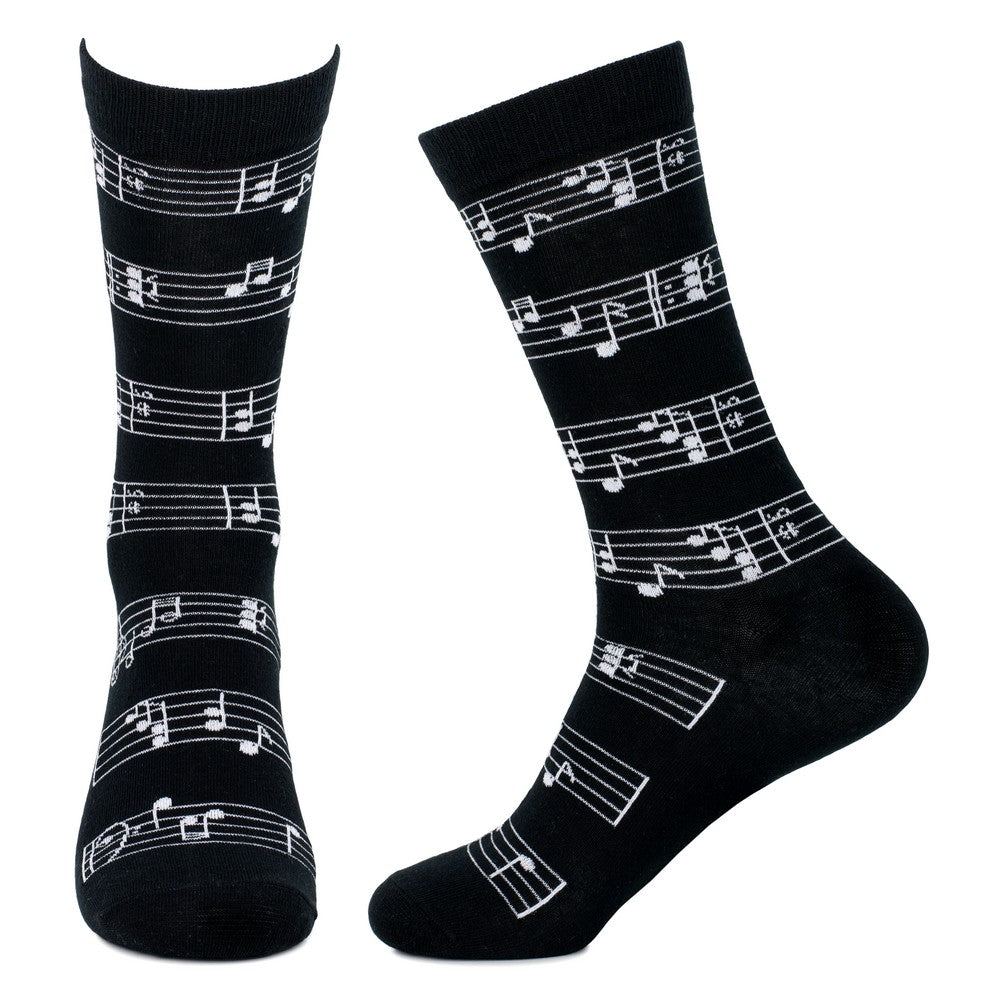 Men's Music Note Black Socks