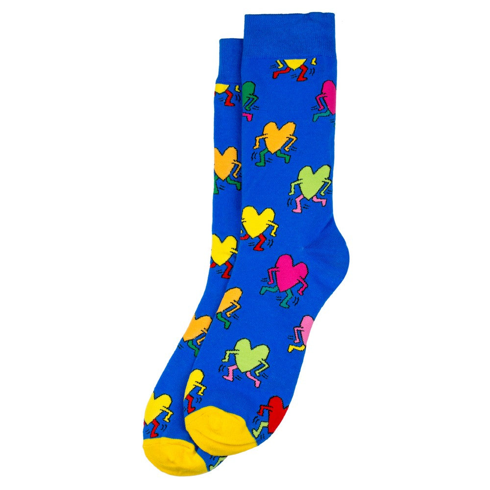 Gents Keith Haring Inspired Untitled (Heart) Blue Socks