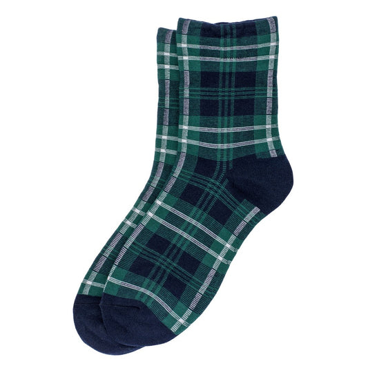 Gents luxury green tartan socks made of cotton & polyester