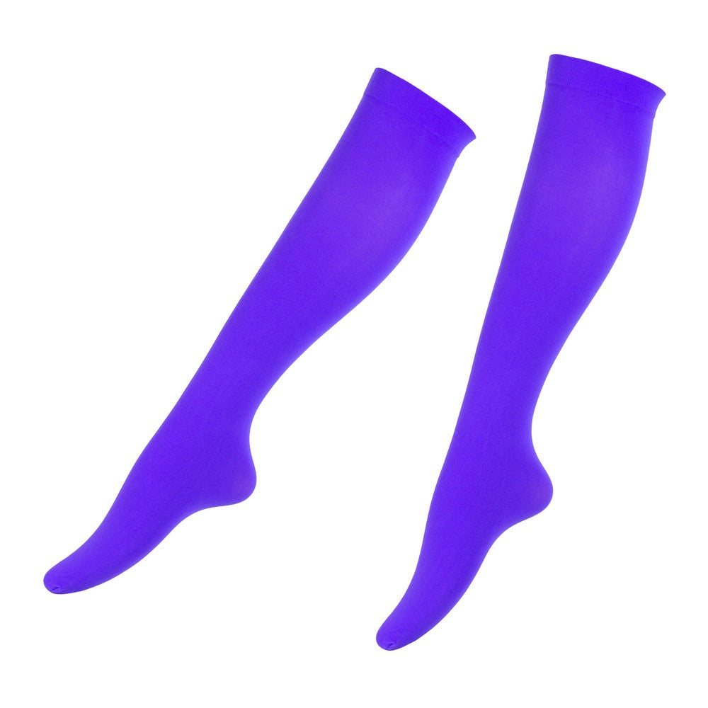 Ladies mary quant inspired over knee purple socks made of Nylon