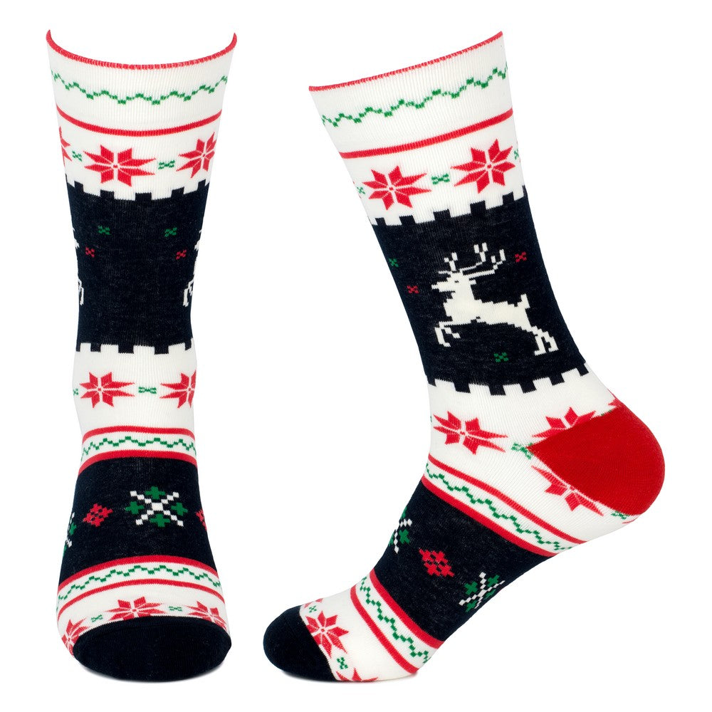 Men's Scandi Reindeer Christmas Socks – Multicoloured