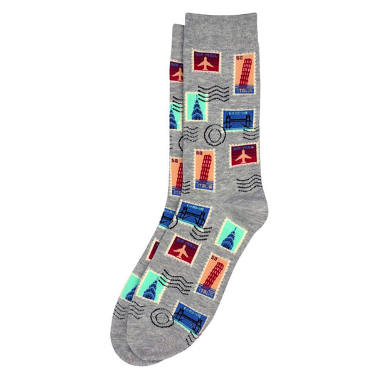 Men's Stamp Collection Grey Socks