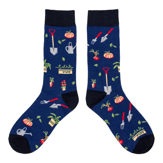 Men's Gardening Tools Navy Blue Socks