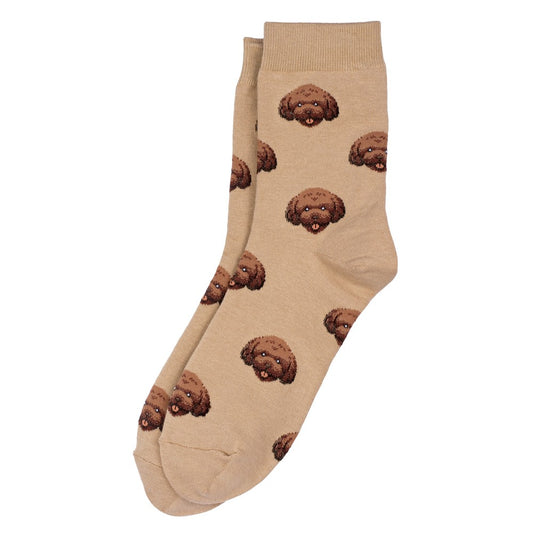 Ladies mini dogs labrador beige socks made of Cotton & Spandex
