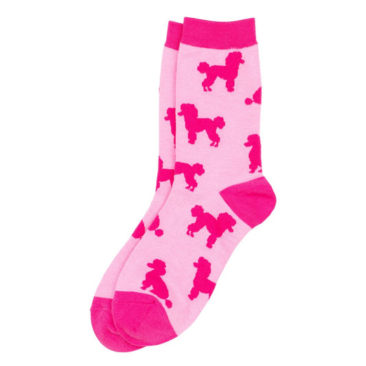 Ladies pink-poodle socks made of cotton