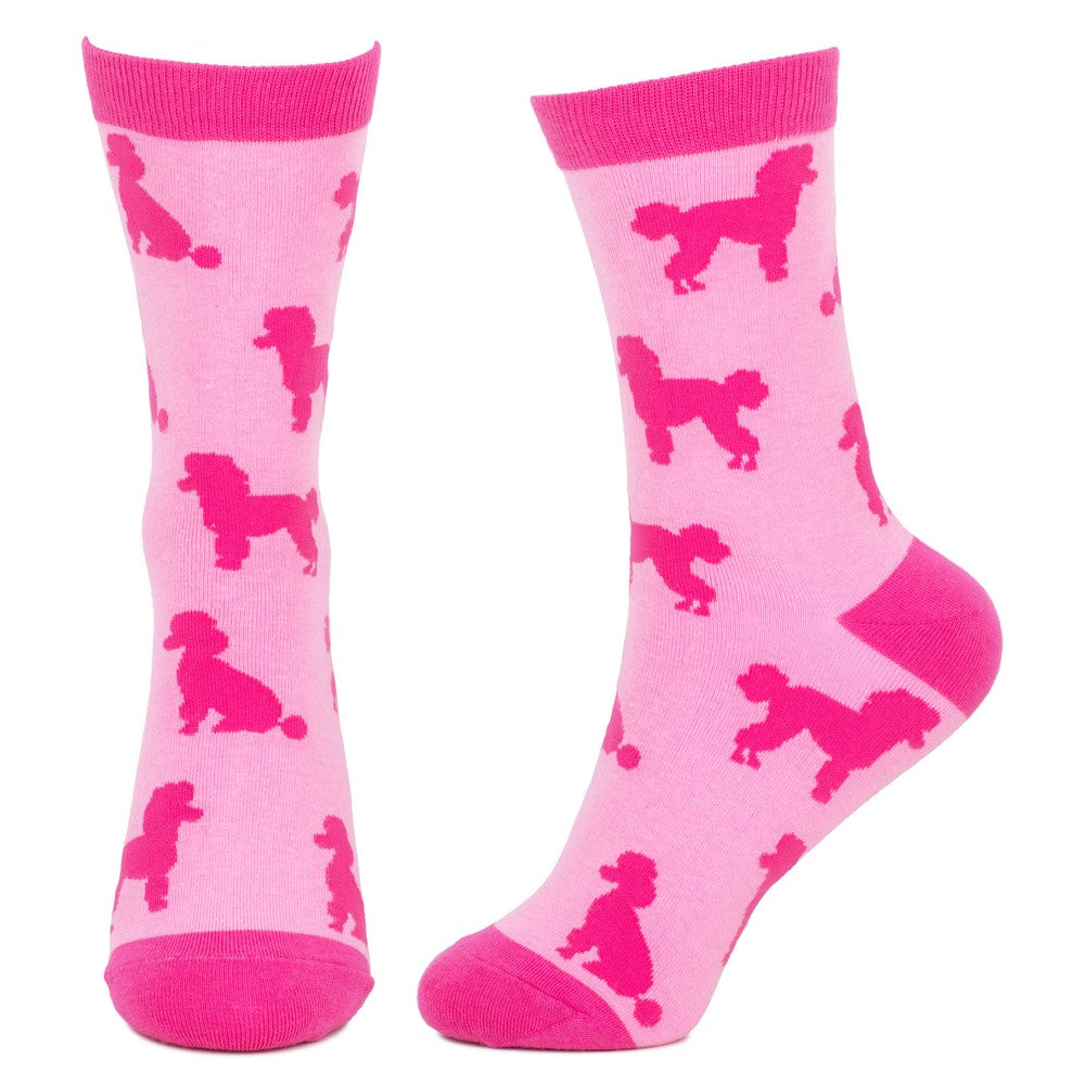 Ladies Pink-Poodle Socks