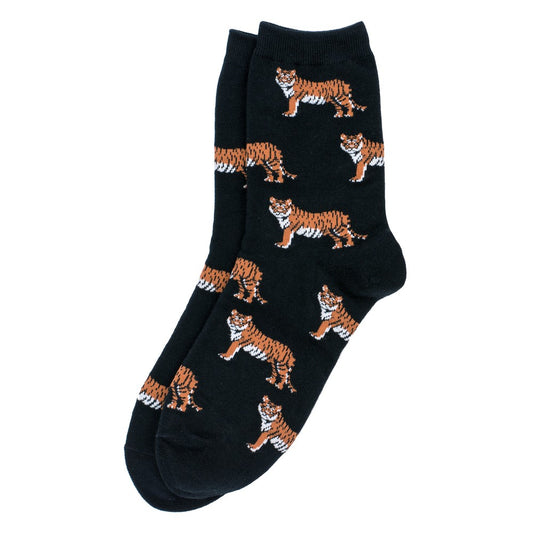 Ladies tiger prowl black socks made of Cotton & Spandex