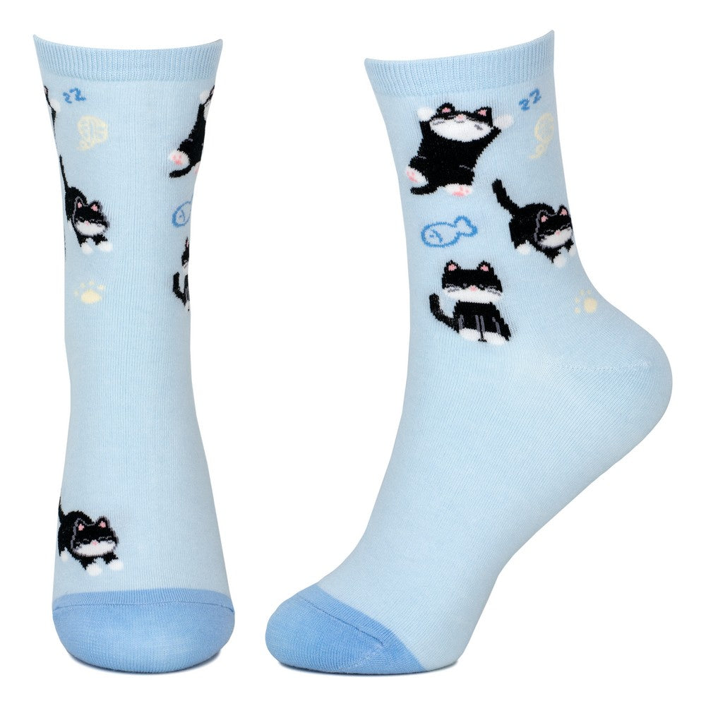 Ladies Cat Nap Blue Socks