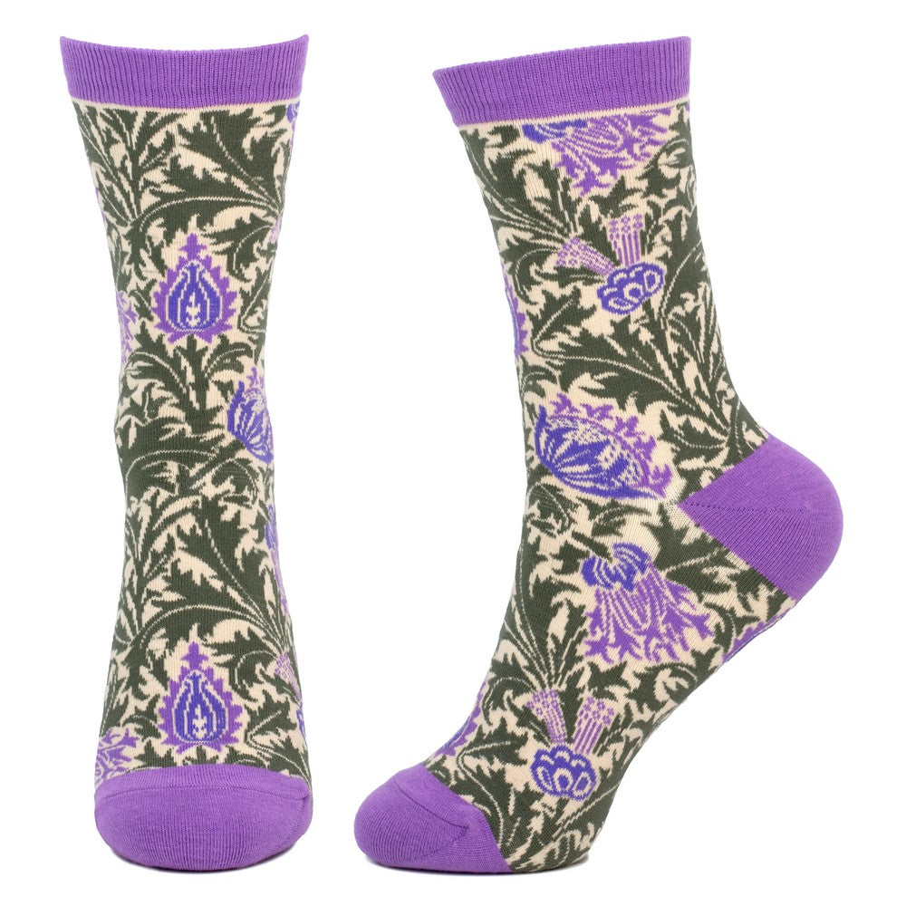Ladies William Morris Thistle Purple Socks