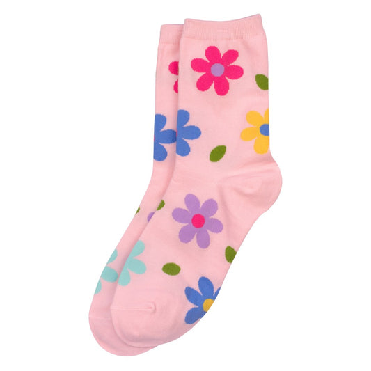 Ladies fresh flower pink socks made of Cotton & Spandex