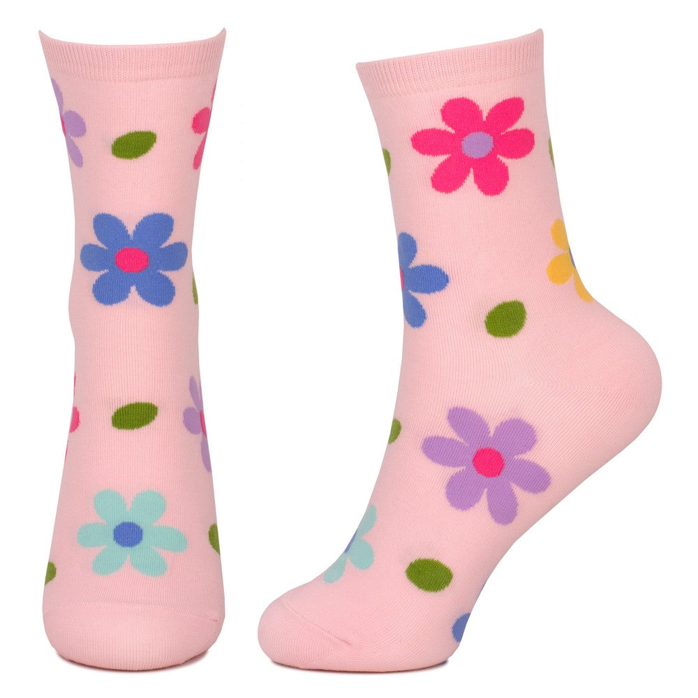 Ladies Fresh Flower Pink Socks