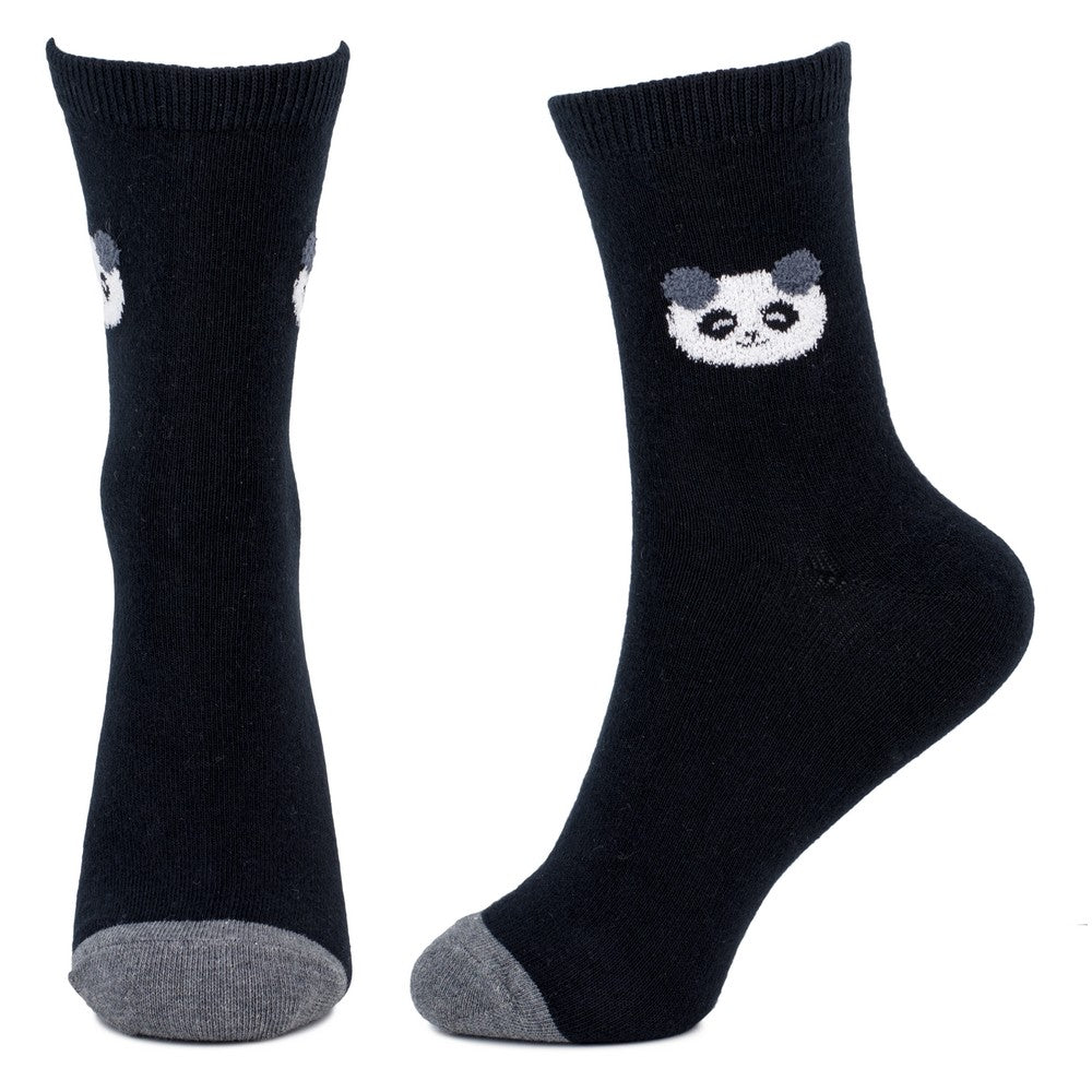 Ladies Cute Panda Black Socks