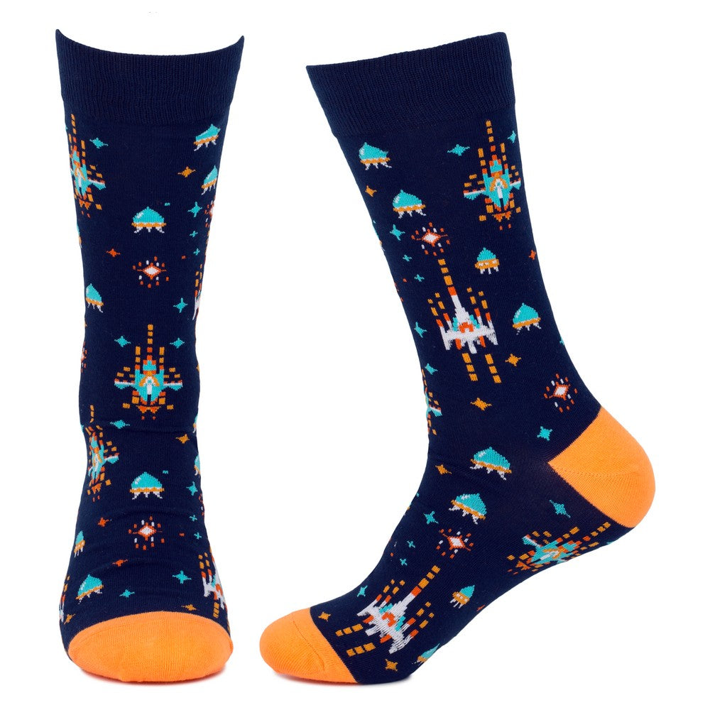Men's Space Invaders Blue Socks