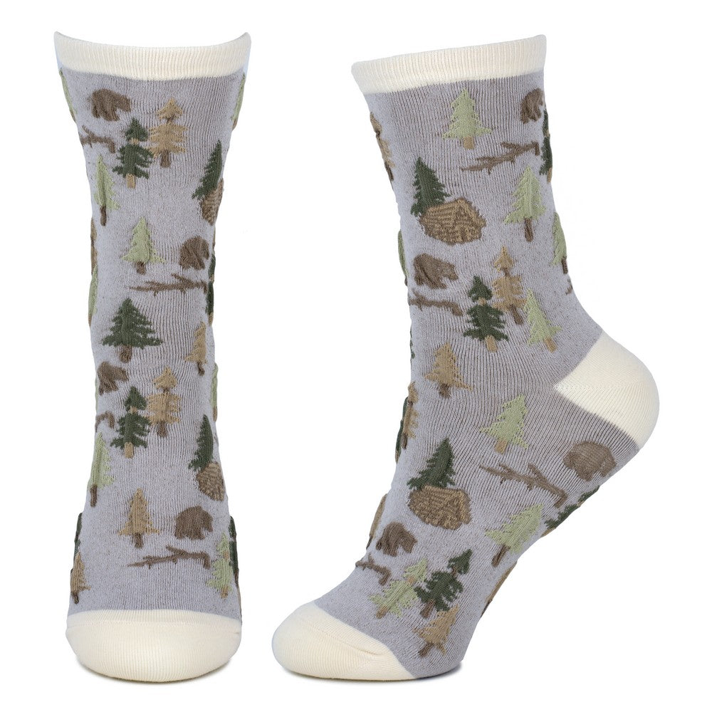 Ladies Nordic Bear Brown Socks