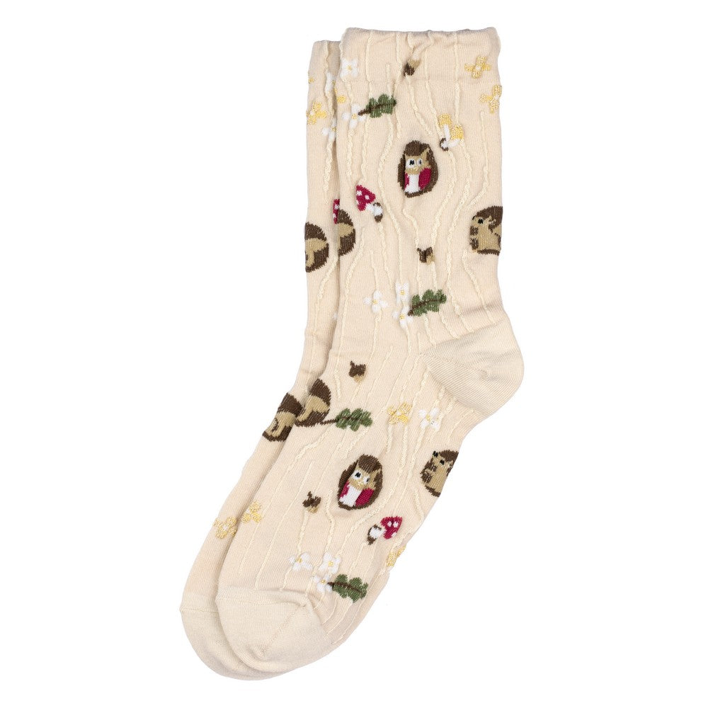 Ladies woodland oak beige socks made of Cotton & Spandex