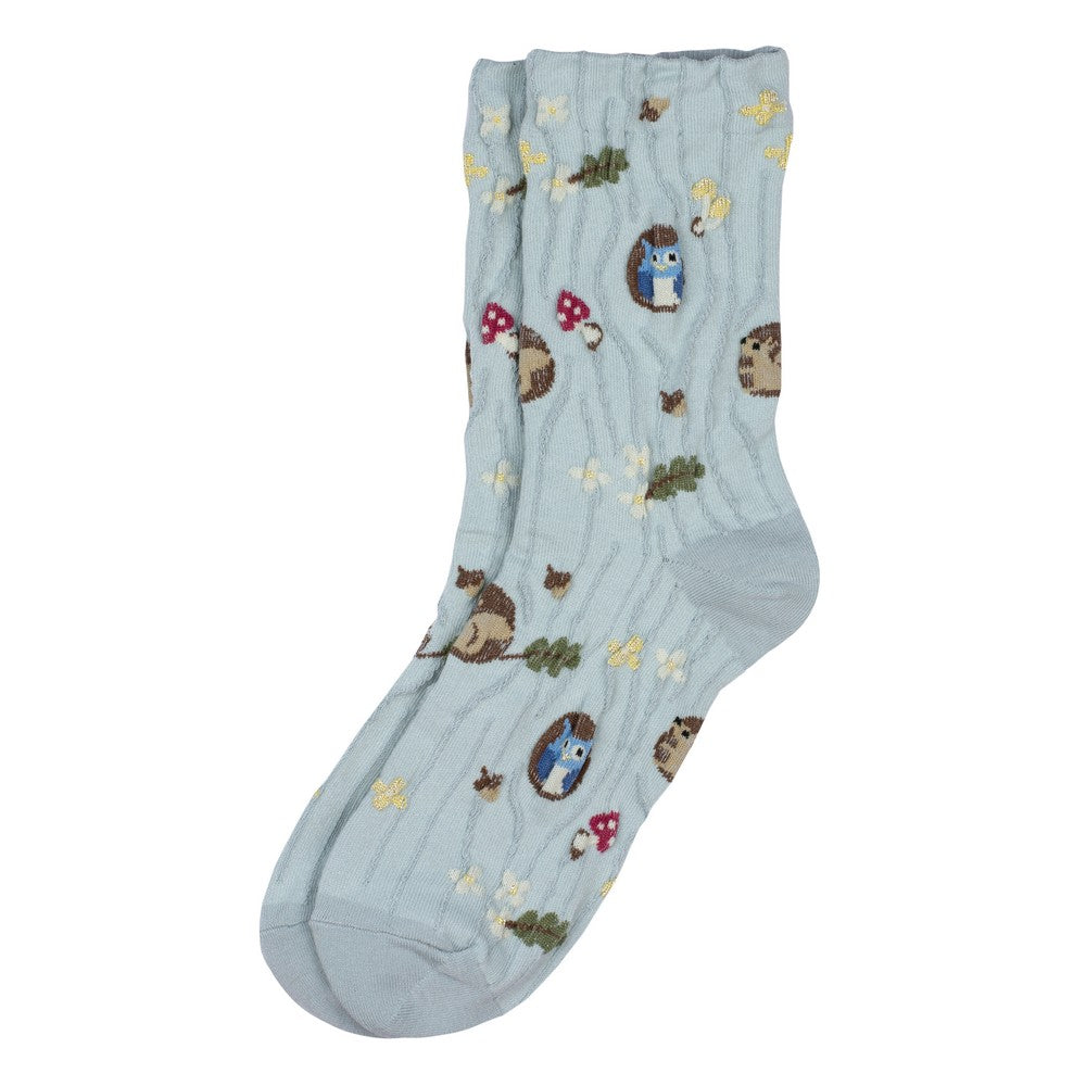 Ladies woodland oak blue socks made of Cotton & Spandex