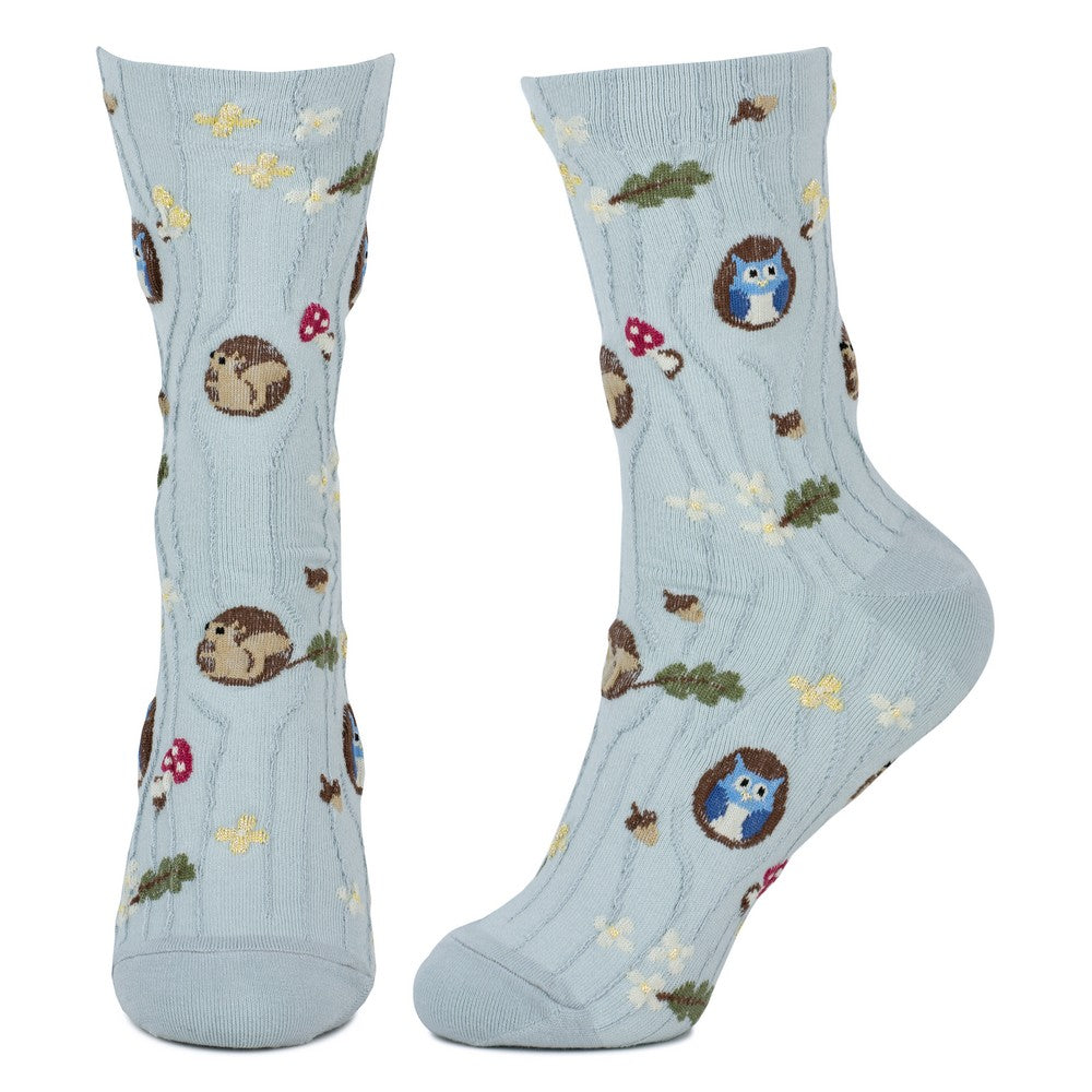 Ladies Woodland Oak Blue Socks
