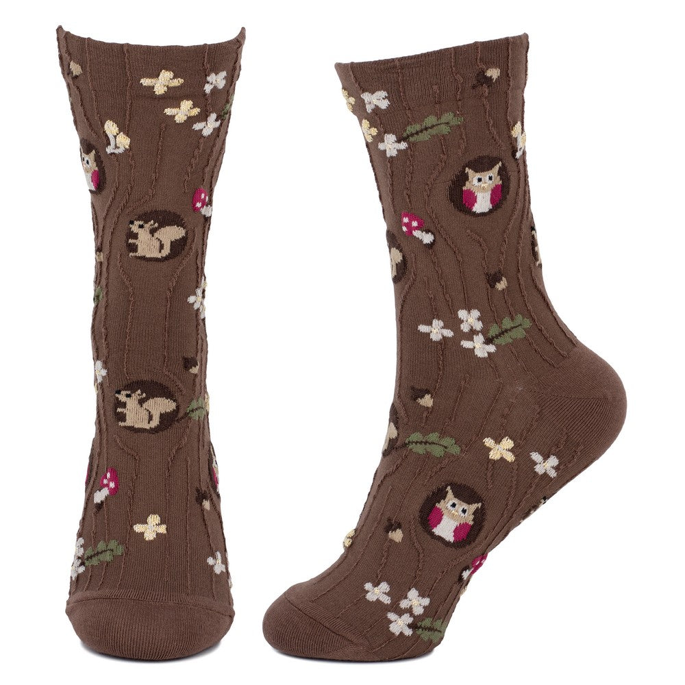Ladies Woodland Oak Brown Socks