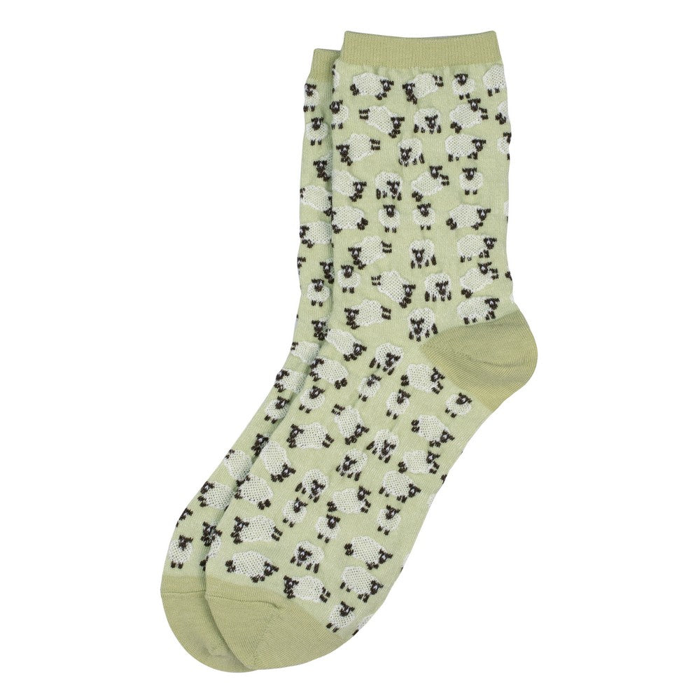 Ladies sheep flock green socks made of Cotton & Spandex