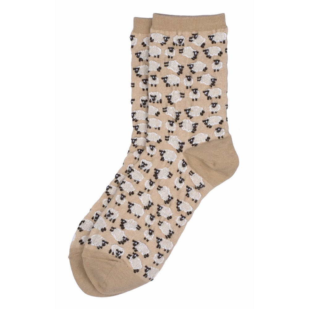 Ladies sheep flock beige socks made of Cotton & Spandex