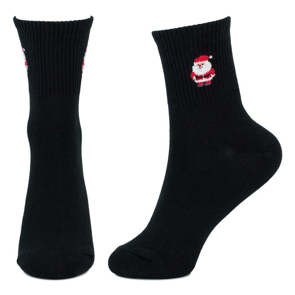 Ladies Santa Tiny Icon Socks – Black