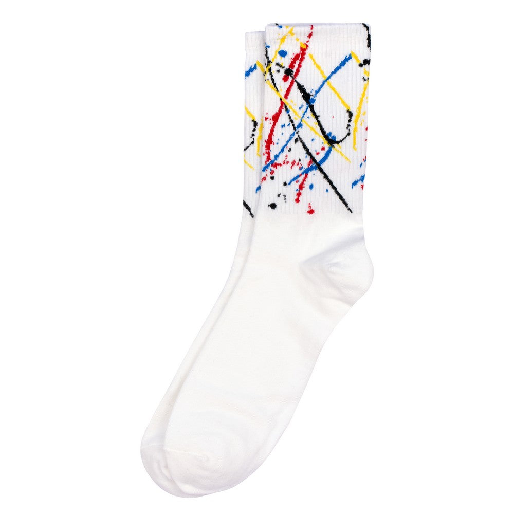 Gents paint splash white socks made of Cotton & Spandex